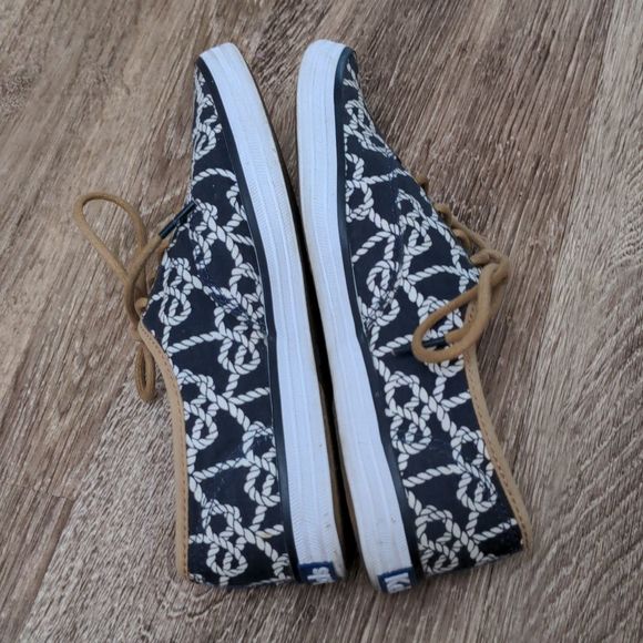 Keds Navy Blue & Champion Rope Print Lace Up Sneakers Size 6 - Picture 8 of 16